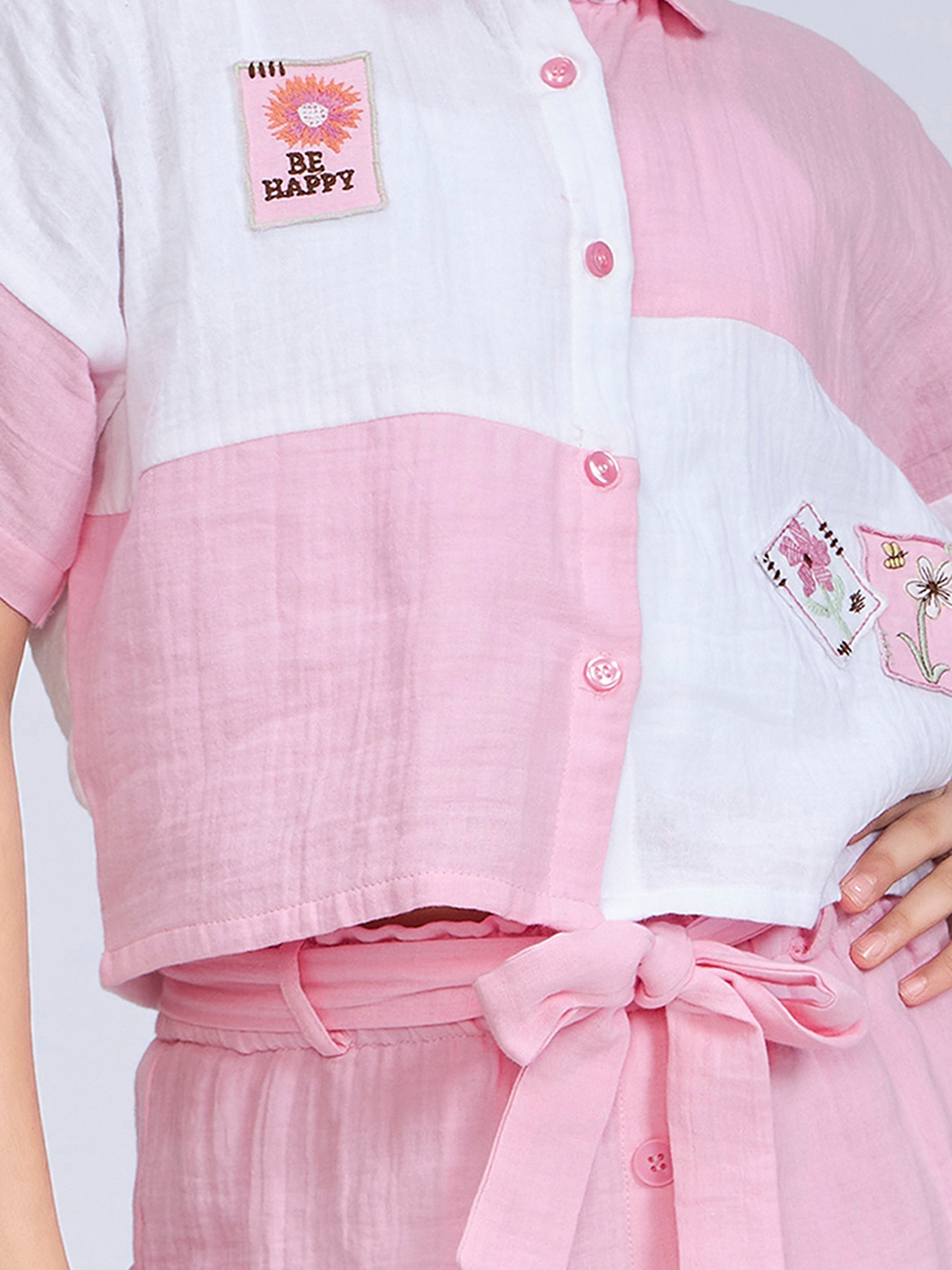 Girls Pink Casual Wear Top
