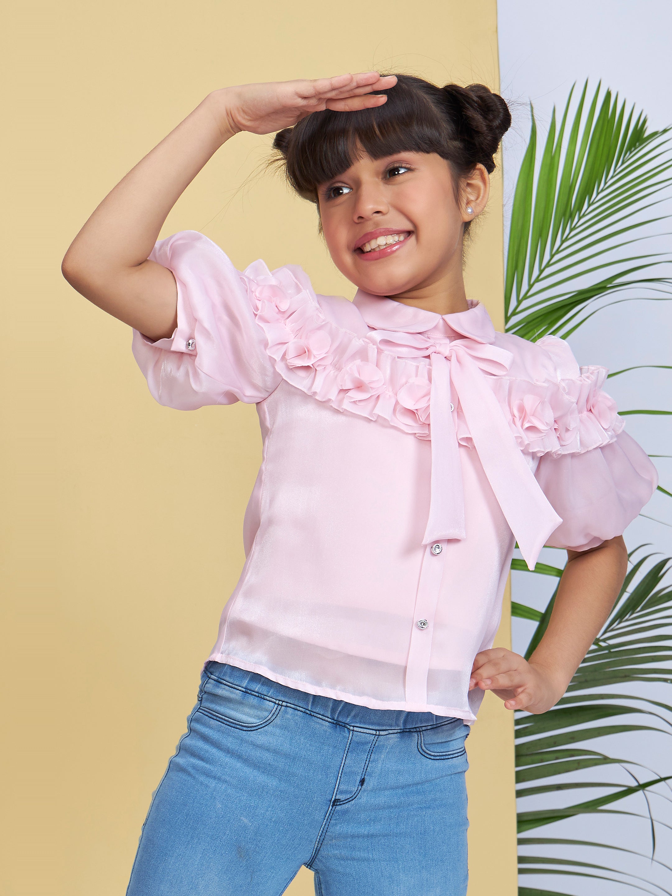 Girls Pink Casual Top