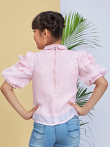 Girls Pink Casual Top