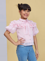 Girls Pink Casual Top
