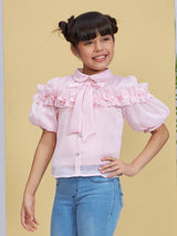 Girls Pink Casual Top