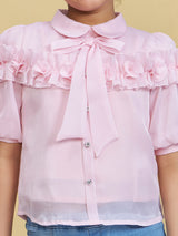 Girls Pink Casual Top