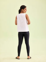Women's Solid Black Shimmer Legging