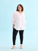 Women's Solid Black Ribbed Legging