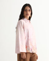 Women's Pink Casual Full Sleeves Top
