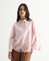 Women's Pink Casual Full Sleeves Top