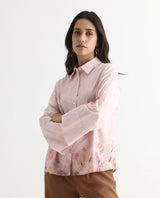 Women's Pink Casual Full Sleeves Top