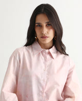 Women's Pink Casual Full Sleeves Top