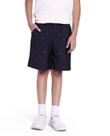 Boys Navy Casual Regular Fit Printed Shorts
