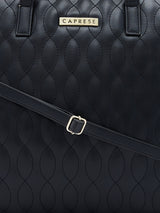 Women's Black Faux Leather Laptop Backpack Handbag 9L