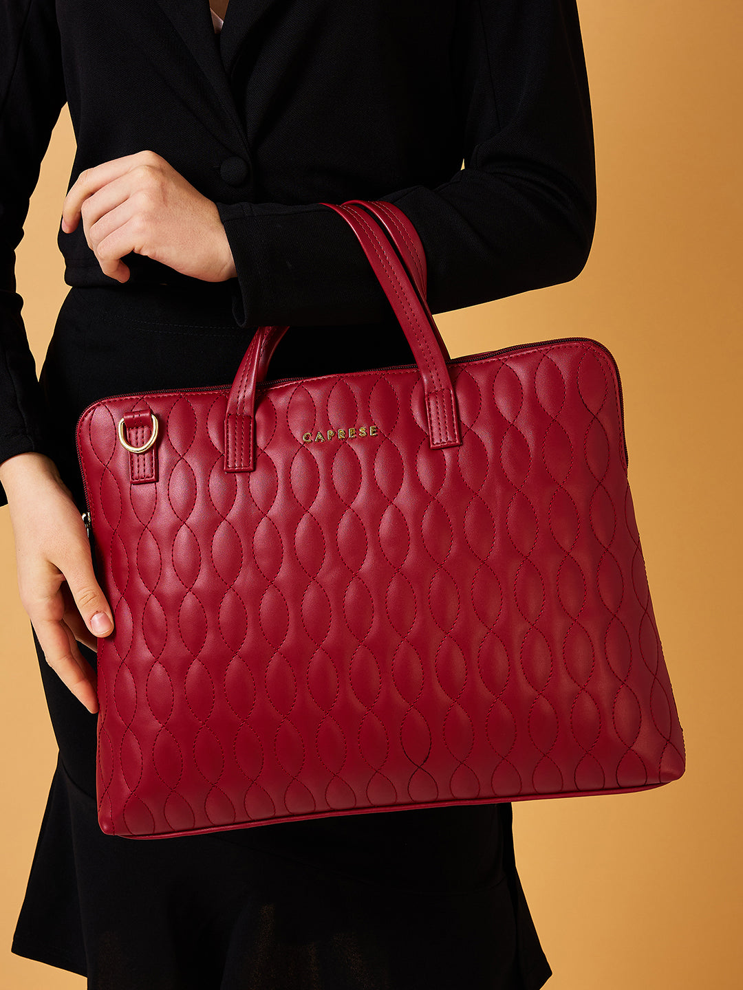 Women's Maroon Faux Leather Laptop Backpack Handbag 9L