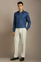 Men's Navy Blue Formal Full Sleeves Shirt