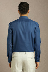 Men's Navy Blue Formal Full Sleeves Shirt