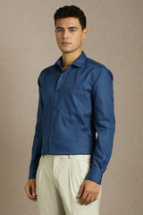 Men's Navy Blue Formal Full Sleeves Shirt