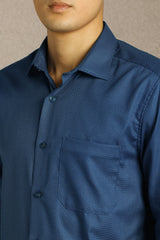 Men's Navy Blue Formal Full Sleeves Shirt