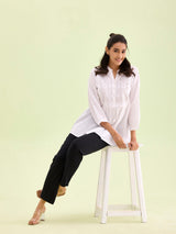 Women's Solid Black Cotton Mid Rise Kurti Pant