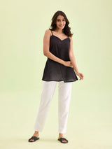 Women's Solid White Cotton Kurti Pant
