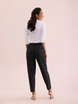 Women's Ikat Black Printed Pencil Pant