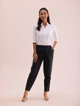 Women's Ikat Black Printed Pencil Pant
