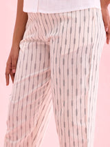 Women's Ikat White Printed Pencil Pant