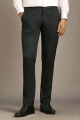 Men's Black Slim Fit Mid Rise Trouser