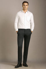 Men's Black Slim Fit Mid Rise Trouser