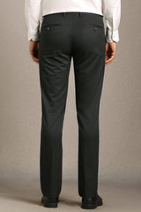 Men's Black Slim Fit Mid Rise Trouser