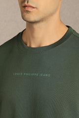 Men's Olive Casual Half Sleeves Tshirt