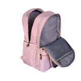 Women's Pink Casual Solid Laptop Backpack