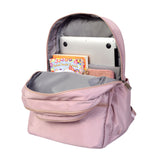 Women's Pink Casual Solid Laptop Backpack