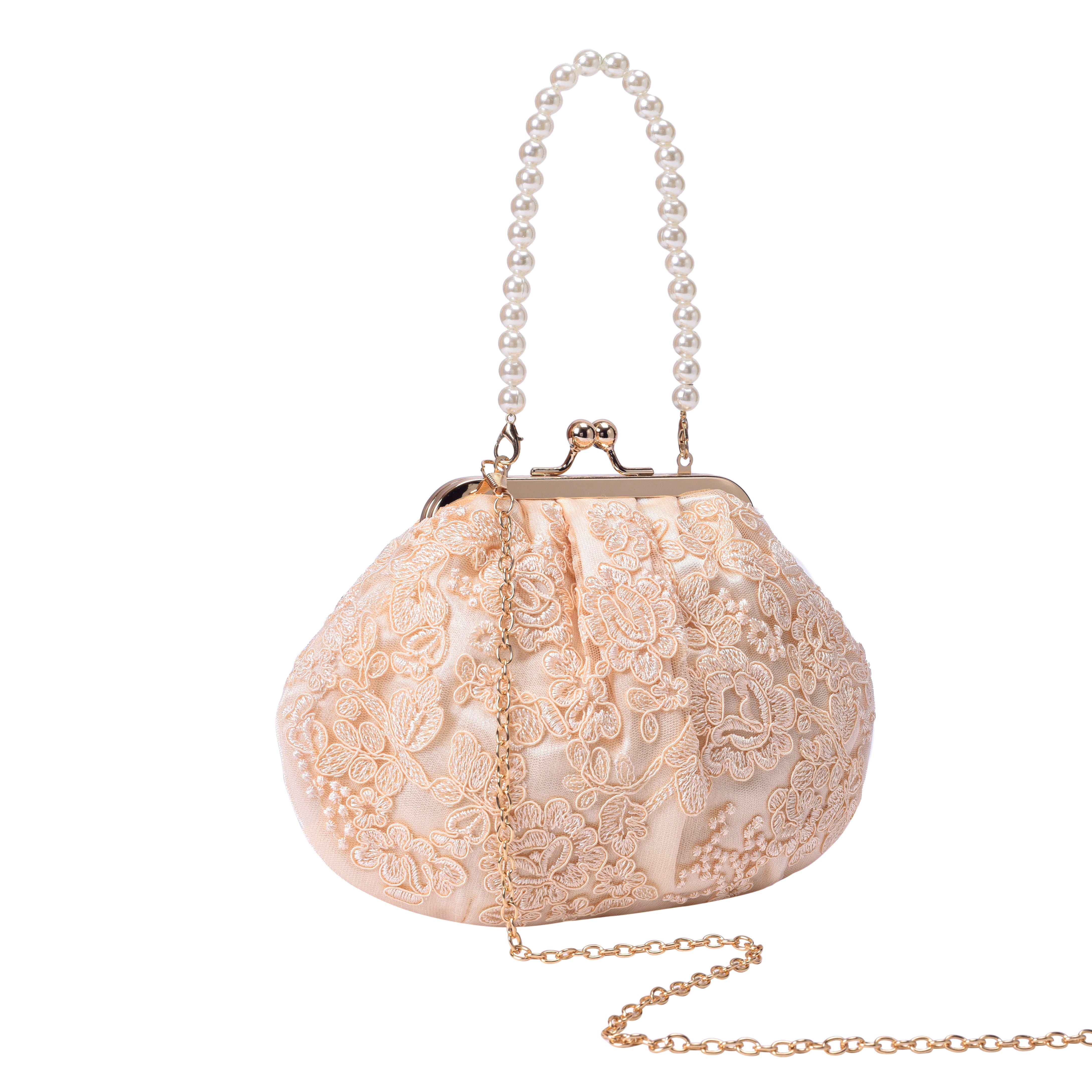 Women's Peach Casual Solid Clutch