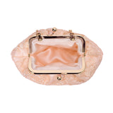 Women's Peach Casual Solid Clutch