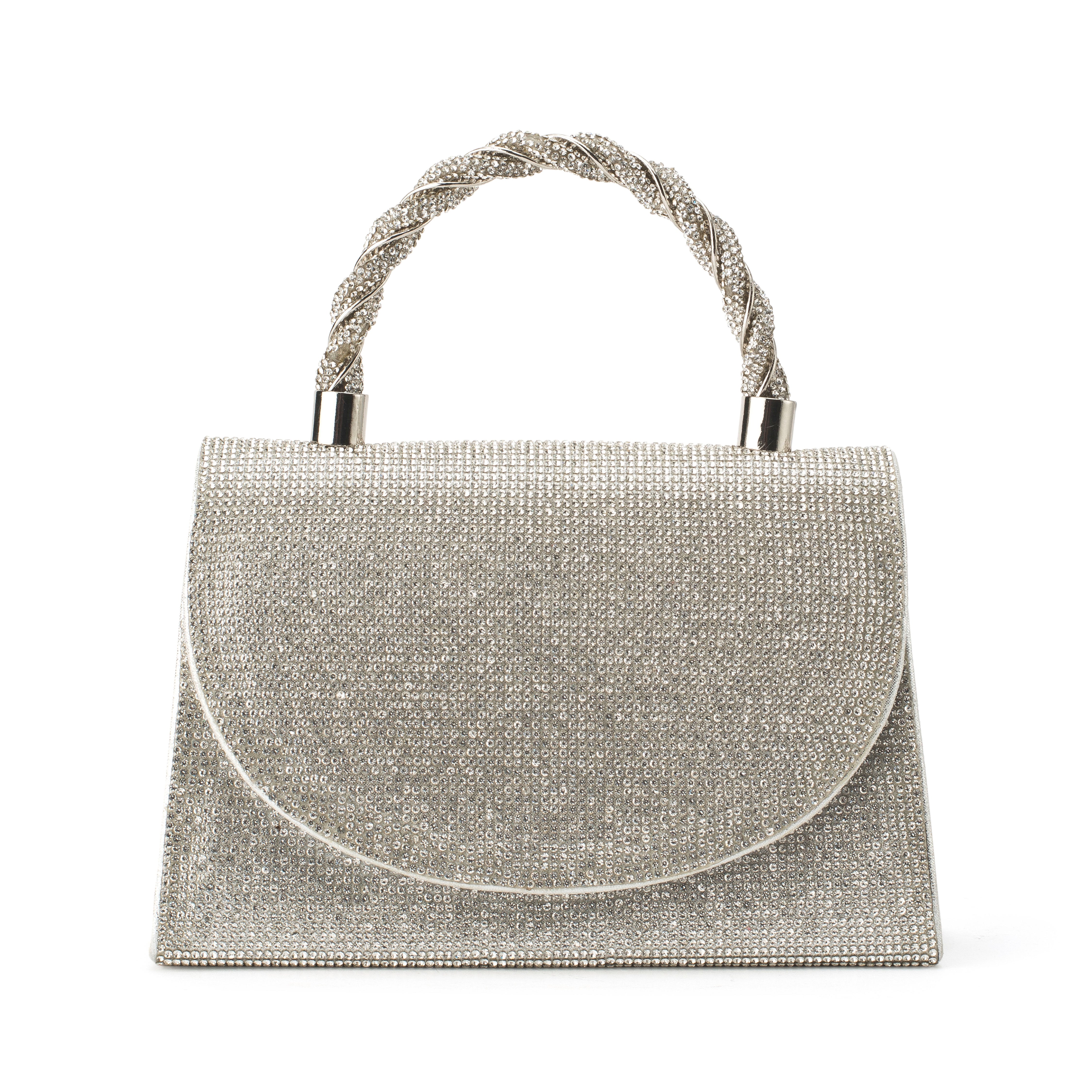 Women's Silver Casual Solid Clutch