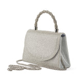 Women's Silver Casual Solid Clutch