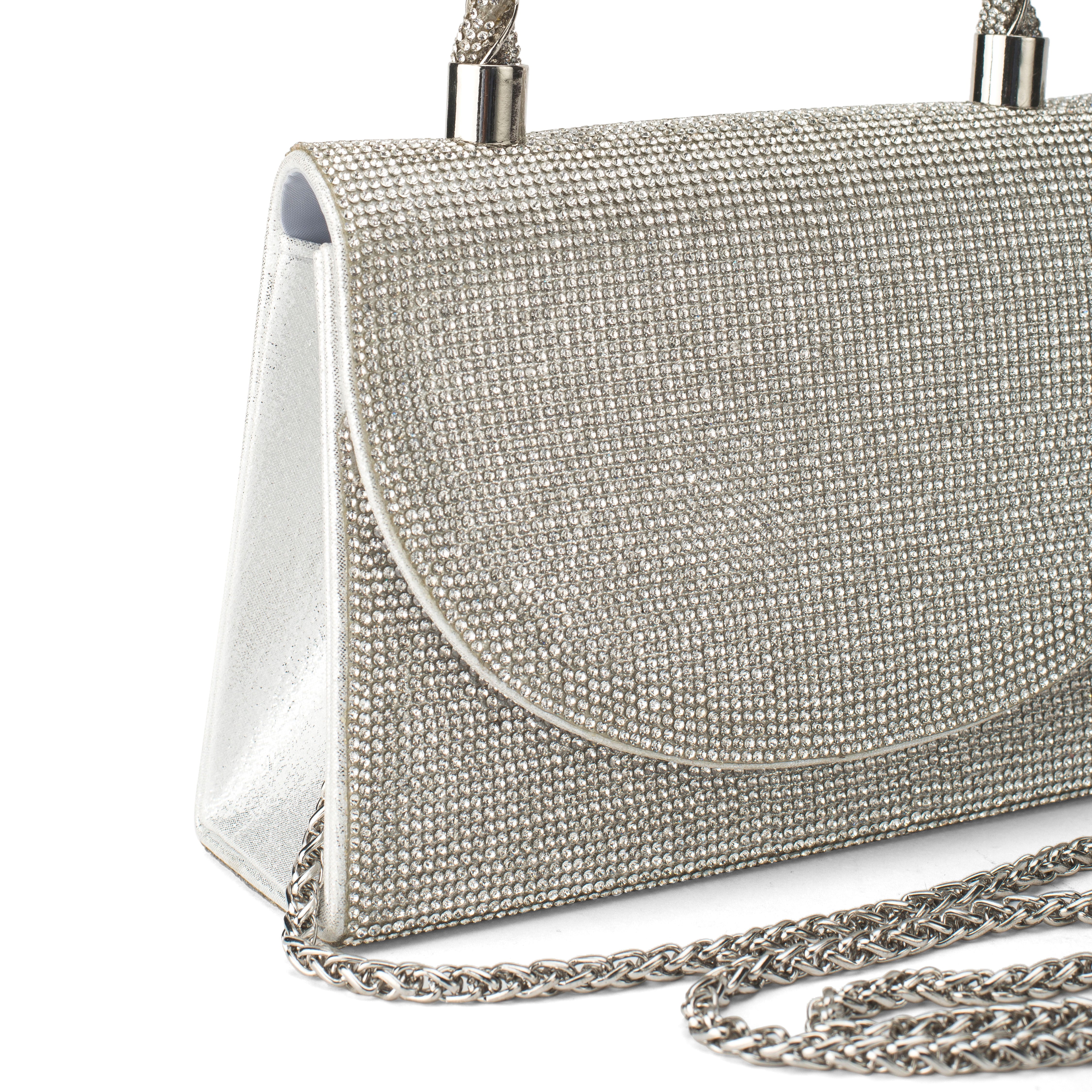 Women's Silver Casual Solid Clutch