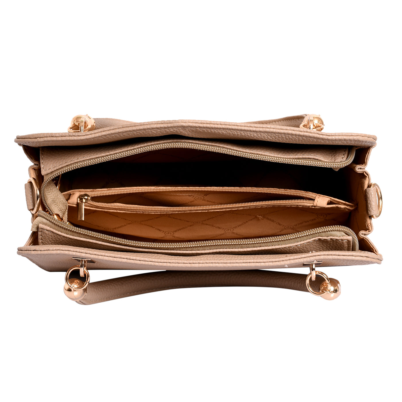 Women's Beige Casual Solid Satchel