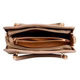 Women's Beige Casual Solid Satchel