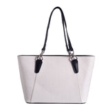 Women's Off White Casual Solid Tote Bag