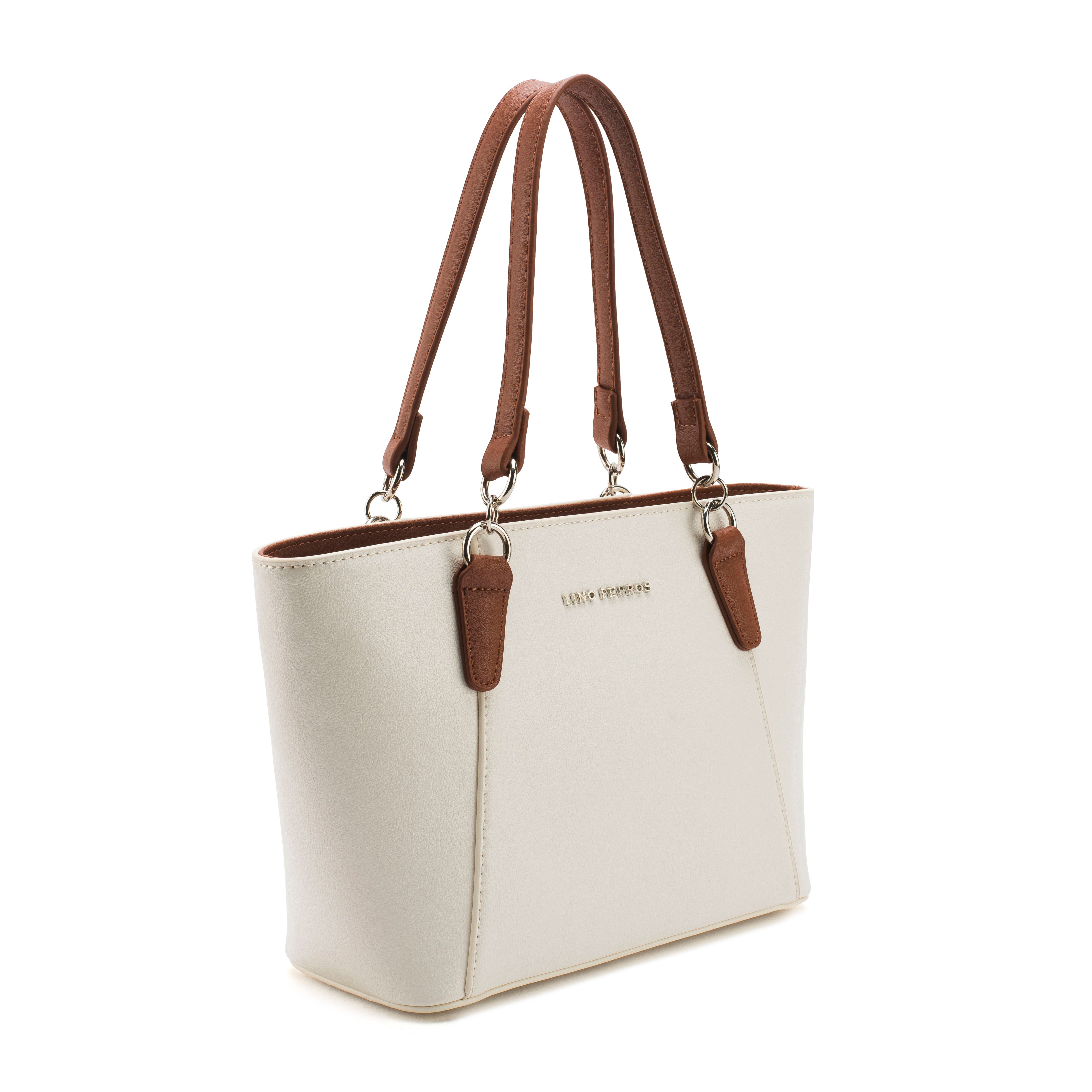 Women's White Casual Solid Tote Bag