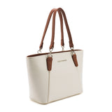 Women's White Casual Solid Tote Bag