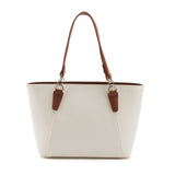 Women's White Casual Solid Tote Bag