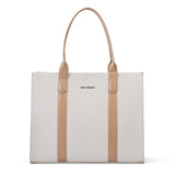 Women's Off White Casual Solid Tote Bag