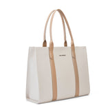 Women's Off White Casual Solid Tote Bag