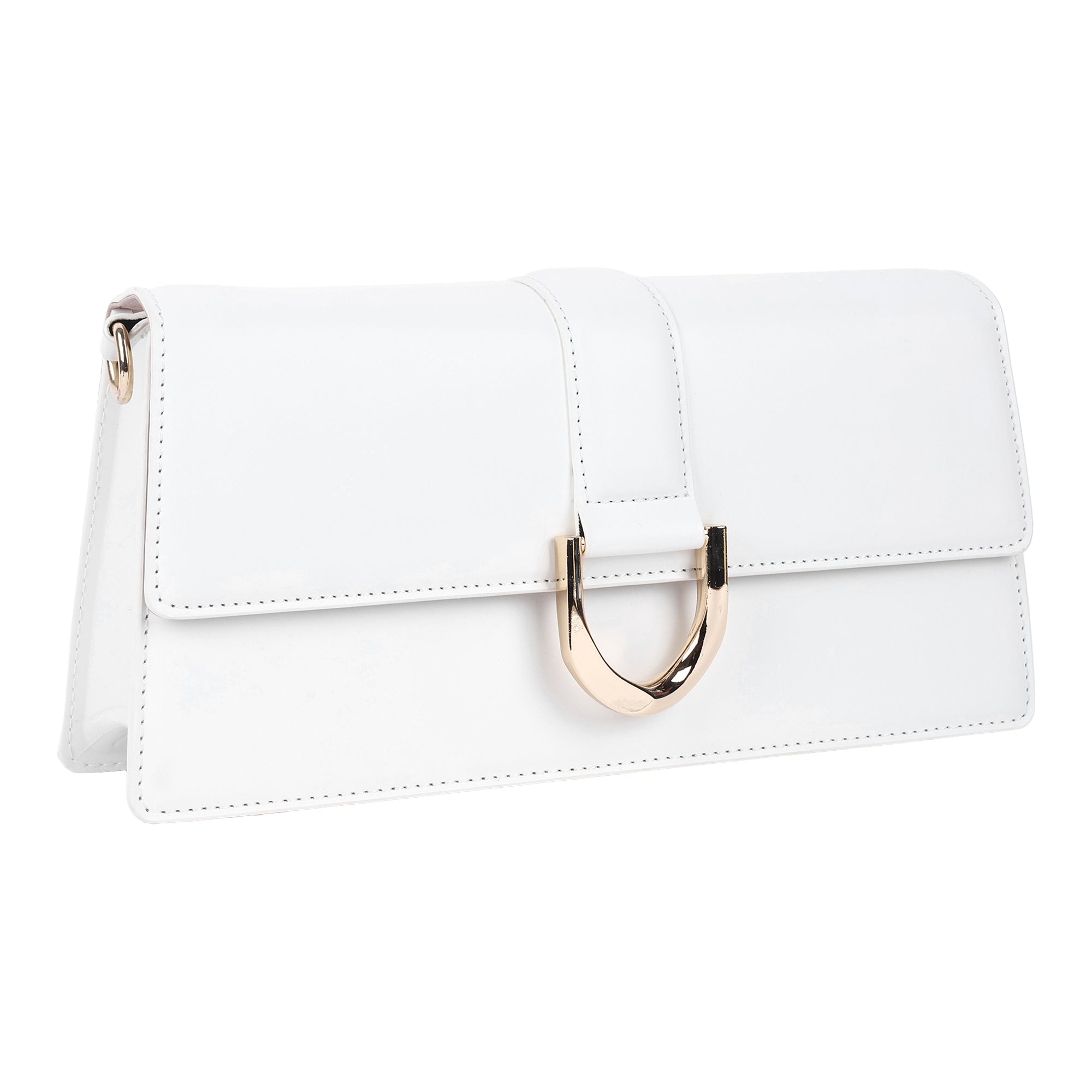 Women's White Casual Solid Shoulder Bag