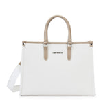 Women's White Casual Solid Tote Bag