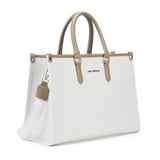 Women's White Casual Solid Tote Bag