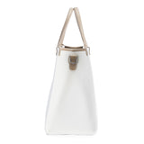 Women's White Casual Solid Tote Bag