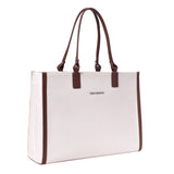 Women's Off White Casual Solid Tote Bag
