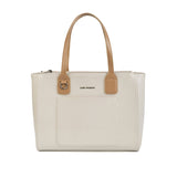 Women's Off White Casual Solid Tote Bag