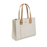 Women's Off White Casual Solid Tote Bag